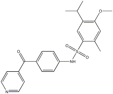 4-methoxy-2-methyl-5-propan-2-yl-N-[4-(pyridine-4-carbonyl)phenyl]benzenesulfonamide Struktur