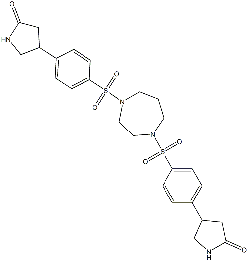 4-[4-[[4-[4-(5-oxopyrrolidin-3-yl)phenyl]sulfonyl-1,4-diazepan-1-yl]sulfonyl]phenyl]pyrrolidin-2-one Struktur