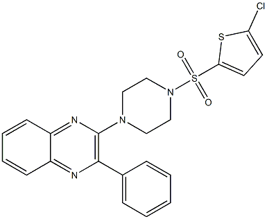 2-[4-(5-chlorothiophen-2-yl)sulfonylpiperazin-1-yl]-3-phenylquinoxaline Struktur