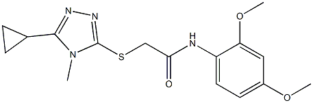 2-[(5-cyclopropyl-4-methyl-1,2,4-triazol-3-yl)sulfanyl]-N-(2,4-dimethoxyphenyl)acetamide Struktur