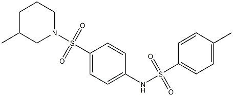 4-methyl-N-[4-(3-methylpiperidin-1-yl)sulfonylphenyl]benzenesulfonamide Struktur