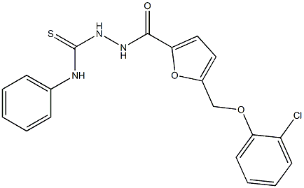 1-[[5-[(2-chlorophenoxy)methyl]furan-2-carbonyl]amino]-3-phenylthiourea Struktur