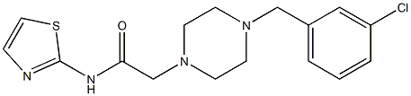 2-[4-[(3-chlorophenyl)methyl]piperazin-1-yl]-N-(1,3-thiazol-2-yl)acetamide Struktur