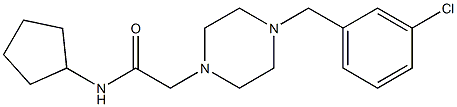 2-[4-[(3-chlorophenyl)methyl]piperazin-1-yl]-N-cyclopentylacetamide Struktur