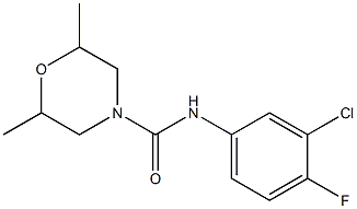 N-(3-chloro-4-fluorophenyl)-2,6-dimethylmorpholine-4-carboxamide Struktur