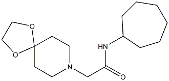 N-cycloheptyl-2-(1,4-dioxa-8-azaspiro[4.5]decan-8-yl)acetamide Structure