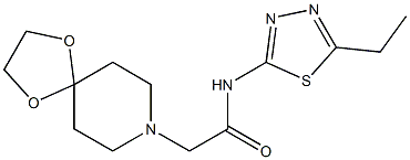 2-(1,4-dioxa-8-azaspiro[4.5]decan-8-yl)-N-(5-ethyl-1,3,4-thiadiazol-2-yl)acetamide Struktur