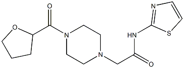 2-[4-(oxolane-2-carbonyl)piperazin-1-yl]-N-(1,3-thiazol-2-yl)acetamide Struktur