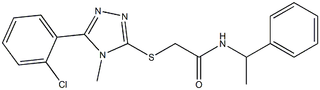 2-[[5-(2-chlorophenyl)-4-methyl-1,2,4-triazol-3-yl]sulfanyl]-N-(1-phenylethyl)acetamide Struktur