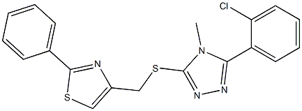 4-[[5-(2-chlorophenyl)-4-methyl-1,2,4-triazol-3-yl]sulfanylmethyl]-2-phenyl-1,3-thiazole Struktur