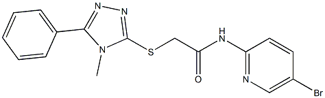 N-(5-bromopyridin-2-yl)-2-[(4-methyl-5-phenyl-1,2,4-triazol-3-yl)sulfanyl]acetamide Struktur