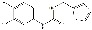 1-(3-chloro-4-fluorophenyl)-3-(thiophen-2-ylmethyl)urea Struktur