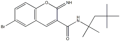 6-bromo-2-imino-N-(2,4,4-trimethylpentan-2-yl)chromene-3-carboxamide Struktur