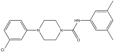 4-(3-chlorophenyl)-N-(3,5-dimethylphenyl)piperazine-1-carboxamide Struktur