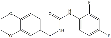 1-(2,4-difluorophenyl)-3-[(3,4-dimethoxyphenyl)methyl]urea Struktur