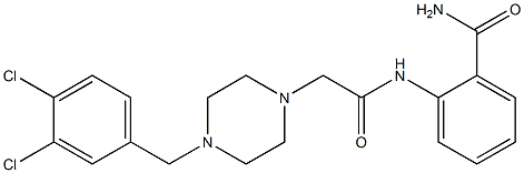 2-[[2-[4-[(3,4-dichlorophenyl)methyl]piperazin-1-yl]acetyl]amino]benzamide Struktur