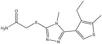 2-[[5-(4-ethyl-5-methylthiophen-3-yl)-4-methyl-1,2,4-triazol-3-yl]sulfanyl]acetamide Struktur