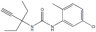 1-(5-chloro-2-methylphenyl)-3-(3-ethylpent-1-yn-3-yl)urea Struktur