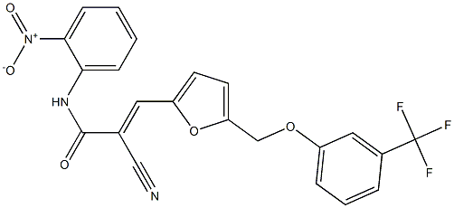 (E)-2-cyano-N-(2-nitrophenyl)-3-[5-[[3-(trifluoromethyl)phenoxy]methyl]furan-2-yl]prop-2-enamide Struktur