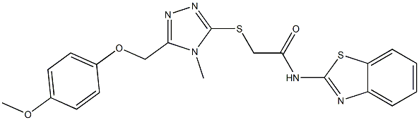 N-(1,3-benzothiazol-2-yl)-2-[[5-[(4-methoxyphenoxy)methyl]-4-methyl-1,2,4-triazol-3-yl]sulfanyl]acetamide Struktur