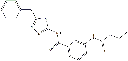 N-(5-benzyl-1,3,4-thiadiazol-2-yl)-3-(butanoylamino)benzamide Struktur