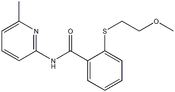 2-(2-methoxyethylsulfanyl)-N-(6-methylpyridin-2-yl)benzamide Struktur