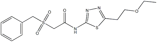 2-benzylsulfonyl-N-[5-(2-ethoxyethyl)-1,3,4-thiadiazol-2-yl]acetamide Struktur