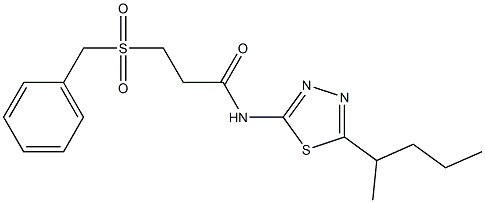 3-benzylsulfonyl-N-(5-pentan-2-yl-1,3,4-thiadiazol-2-yl)propanamide Struktur