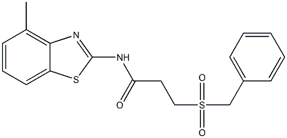 3-benzylsulfonyl-N-(4-methyl-1,3-benzothiazol-2-yl)propanamide Struktur