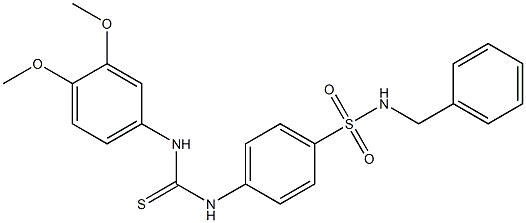 1-[4-(benzylsulfamoyl)phenyl]-3-(3,4-dimethoxyphenyl)thiourea Struktur