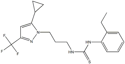 1-[3-[5-cyclopropyl-3-(trifluoromethyl)pyrazol-1-yl]propyl]-3-(2-ethylphenyl)thiourea Struktur