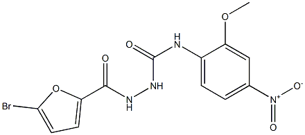 1-[(5-bromofuran-2-carbonyl)amino]-3-(2-methoxy-4-nitrophenyl)urea Struktur