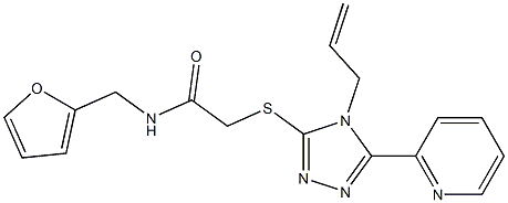 N-(furan-2-ylmethyl)-2-[(4-prop-2-enyl-5-pyridin-2-yl-1,2,4-triazol-3-yl)sulfanyl]acetamide Struktur