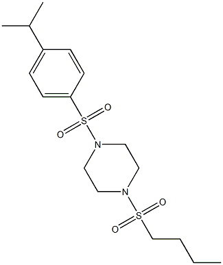 1-butylsulfonyl-4-(4-propan-2-ylphenyl)sulfonylpiperazine Struktur