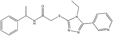 2-[(4-ethyl-5-pyridin-3-yl-1,2,4-triazol-3-yl)sulfanyl]-N-(1-phenylethyl)acetamide Struktur