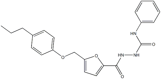 1-phenyl-3-[[5-[(4-propylphenoxy)methyl]furan-2-carbonyl]amino]urea Struktur