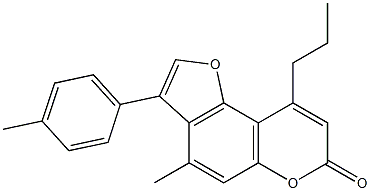 4-methyl-3-(4-methylphenyl)-9-propylfuro[2,3-f]chromen-7-one Struktur