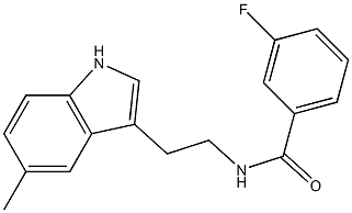 3-fluoro-N-[2-(5-methyl-1H-indol-3-yl)ethyl]benzamide Struktur