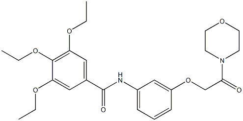 3,4,5-triethoxy-N-[3-(2-morpholin-4-yl-2-oxoethoxy)phenyl]benzamide Struktur