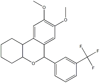 8,9-dimethoxy-6-[3-(trifluoromethyl)phenyl]-2,3,4,4a,6,10b-hexahydro-1H-benzo[c]chromene Struktur