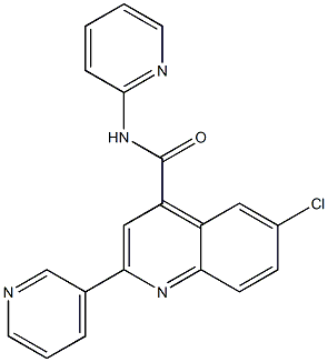 6-chloro-N-pyridin-2-yl-2-pyridin-3-ylquinoline-4-carboxamide Struktur