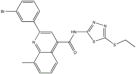 2-(3-bromophenyl)-N-(5-ethylsulfanyl-1,3,4-thiadiazol-2-yl)-8-methylquinoline-4-carboxamide Struktur