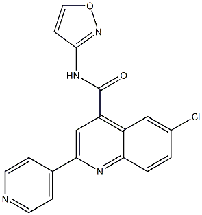 6-chloro-N-(1,2-oxazol-3-yl)-2-pyridin-4-ylquinoline-4-carboxamide Struktur