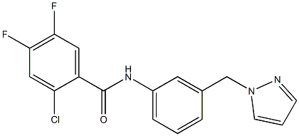 2-chloro-4,5-difluoro-N-[3-(pyrazol-1-ylmethyl)phenyl]benzamide Struktur