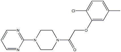 2-(2-chloro-5-methylphenoxy)-1-(4-pyrimidin-2-ylpiperazin-1-yl)ethanone Struktur