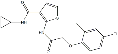 2-[[2-(4-chloro-2-methylphenoxy)acetyl]amino]-N-cyclopropylthiophene-3-carboxamide Struktur