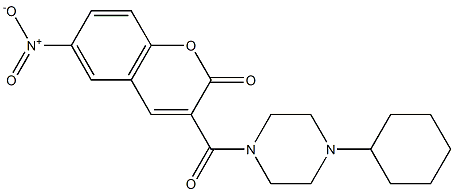 3-(4-cyclohexylpiperazine-1-carbonyl)-6-nitrochromen-2-one Struktur