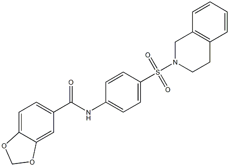 N-[4-(3,4-dihydro-1H-isoquinolin-2-ylsulfonyl)phenyl]-1,3-benzodioxole-5-carboxamide Struktur