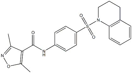 N-[4-(3,4-dihydro-2H-quinolin-1-ylsulfonyl)phenyl]-3,5-dimethyl-1,2-oxazole-4-carboxamide Struktur