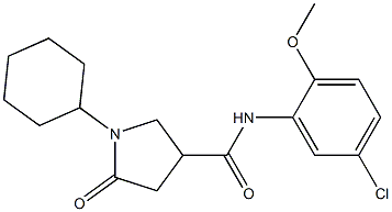 N-(5-chloro-2-methoxyphenyl)-1-cyclohexyl-5-oxopyrrolidine-3-carboxamide Struktur